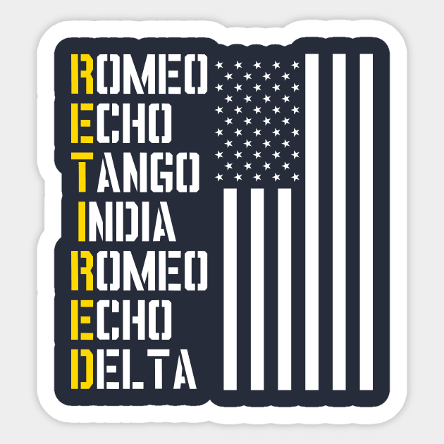 Military, Police, Pilot Retirement Gift Phonetic Alphabet Sticker by Revinct_Designs